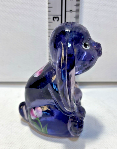 Tulipán de vidrio vintage Fenton Lenox The Little Violet Bunny - Imagen 2 de 6