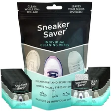 20 Premium Quick On The Go Shoe Cleaning Wipes Dual Textured Individually Wra...