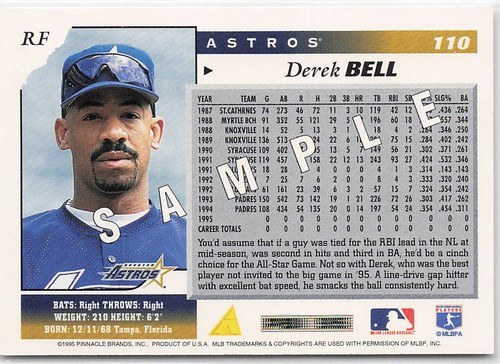 1996 Score #110 Derek Bell Samples - Bild 2 von 2