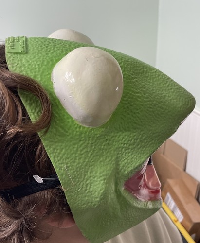 Máscara Disfraz de Halloween de látex Kermit La Rana Muppets por toda la cabeza utilería con disfraces - Imagen 10 de 10