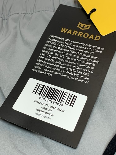WARROAD Hockey Series Short w/ Liner, Gray, Antibacterial, Size Medium NWT - Picture 8 of 13