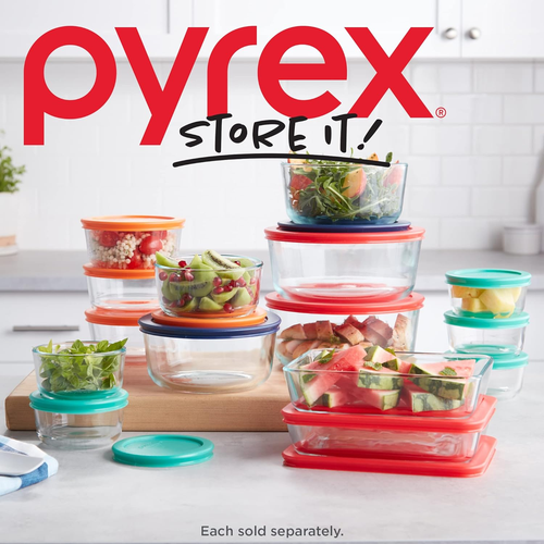 Pyrex Simply Store 6-PC Large Glass Food Storage Containers Set, Snug Fit Non... - Picture 5 of 12