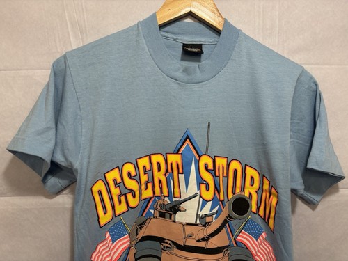 Vintage Desert Storm Shirt Single Stitch Operation Break-Thru Abrams Tank Blue - Picture 3 of 7