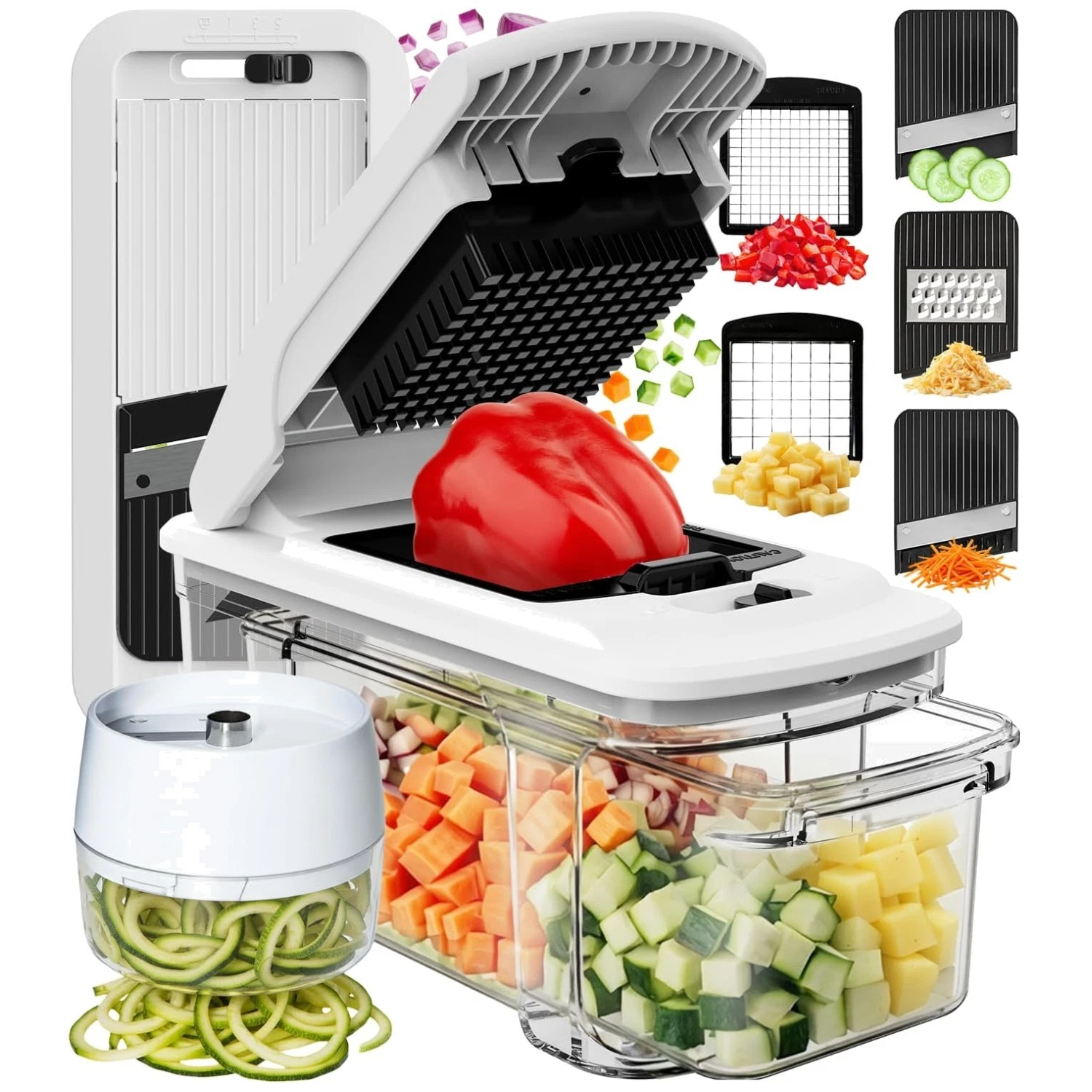 Multipurpose Mandoline Slicer & Spiralizer, 6 Blades, Black
Opens in a new window or tab