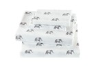Mk Home 3pc Twin Sheet Set White Grey Elephant New
