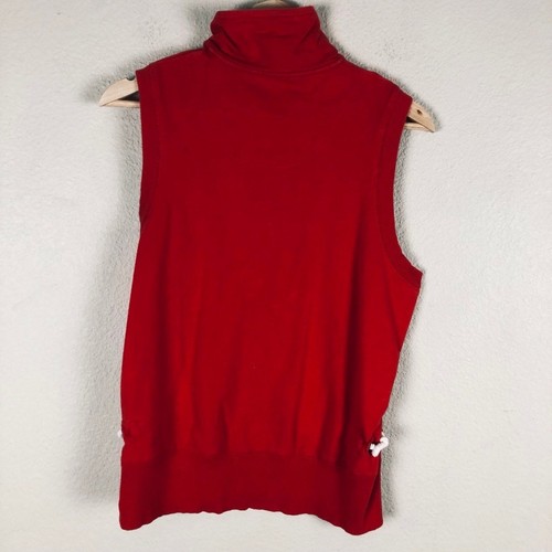 Oleg Cassini Vest Women Medium Red Front Zip Outerwear Gorpcore Cabincore Trendy - Picture 2 of 15