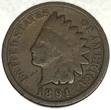 1891 Indian Head Cent Penny Good Condition 1c One Cent US Coin- 2425