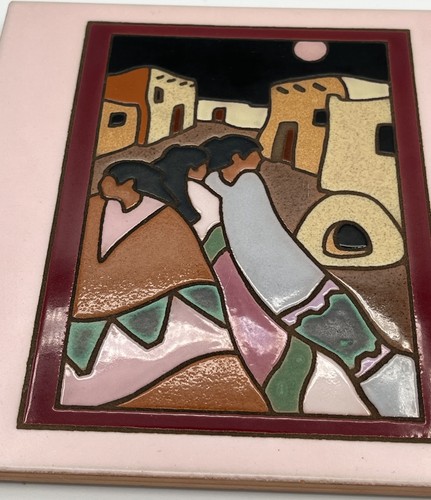 8 Zoll Pueblo Maidens Pastell Santa Fe Kunstfliese 1988 - Bild 6 von 6