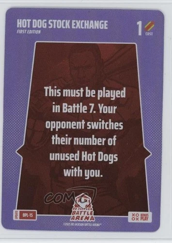 2025 Bo Jackson Battle Arena TCG Alpha Update Bonus Plays Hot Dog Stock Exchange