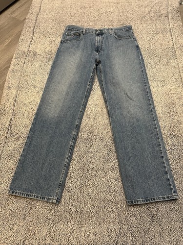 Tommy Hilfiger Freedom Jeans 36x32 blau gerades Bein helle Waschung relaxed 2000er
