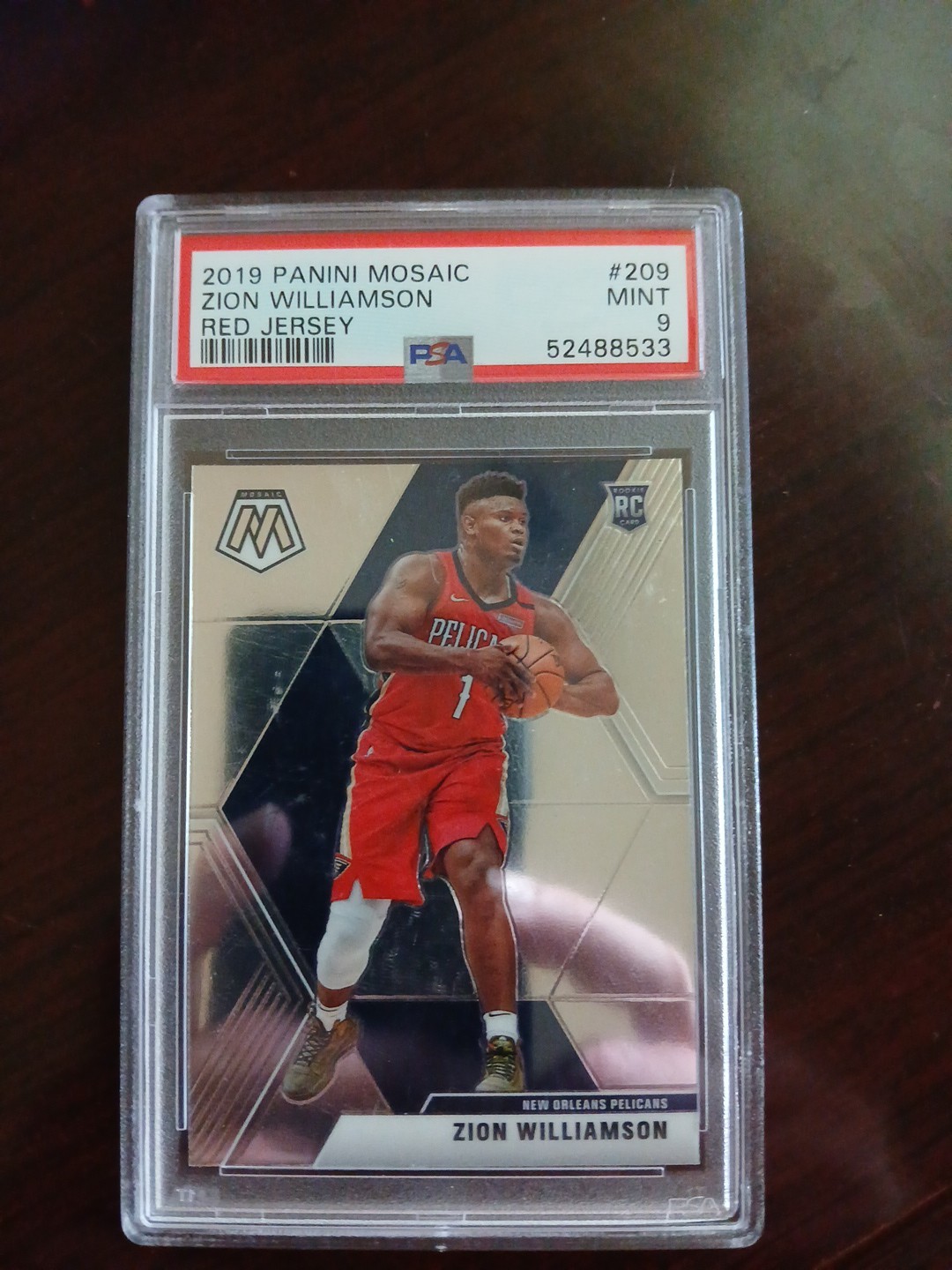 2019-20 Panini Mosaic - Rookie Image Variation Zion Williamson #209 Red Psa 9