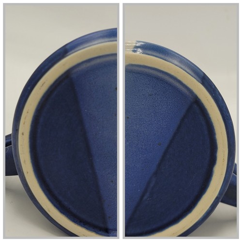Juego de tazas de gres azul cobalto y blanco hechas a mano con plato para servir cerámica de estudio - Imagen 16 de 16