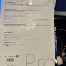 Smart Keyboard Surface Pro 11/10 9 8 X13" BT 5.3 Keys Font Backlight Gray