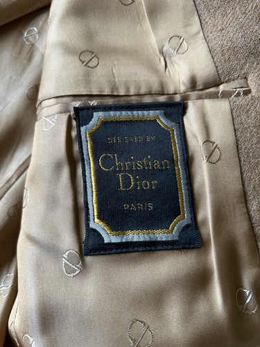 Vintage Christian Dior Blazer Jacket Mens 38S UNION Sport Coat Beige Camel Hair - Picture 2 of 19