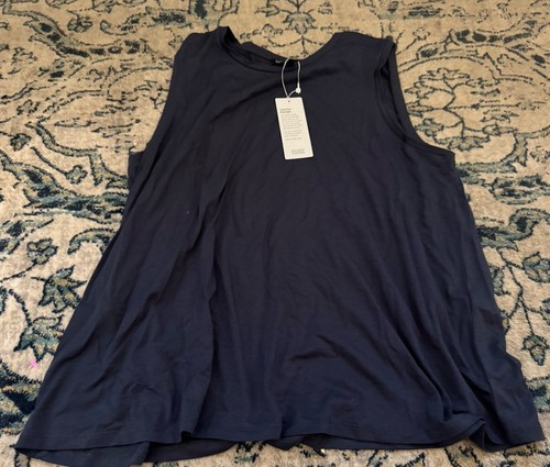 Eileen Fisher Crew Neck Sleeveless Shell Tank Ocean Sz L NWT $98