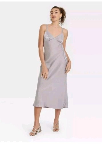 Wild Fable Women's Iridescent Maxi Slip Dress Gray Size XS - Bild 1 von 4