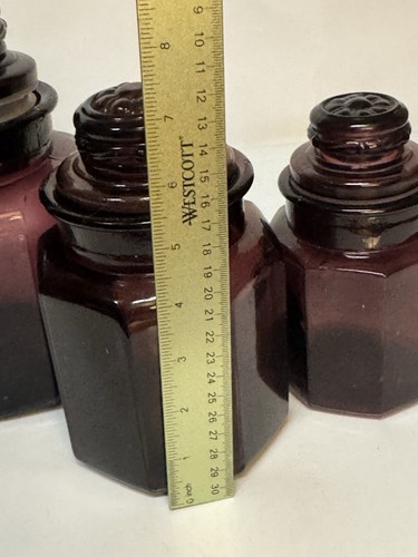 LE Smith Glass Paneled Canisters MCM Very n1ce Set of 3-1 Tiny Flaw (See Photos) - Picture 9 of 14