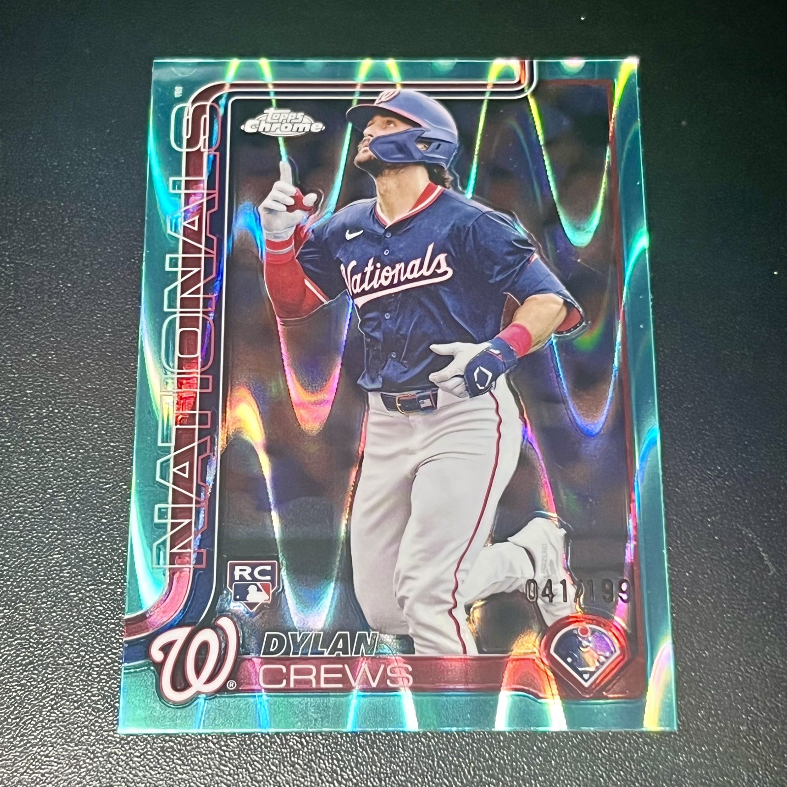 2025 Topps Chrome Dylan Crews #146 Rookie RC Aqua Raywave Refractor #/199