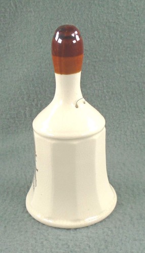 Colorado state souvenir DEER COLLECTOR BELL vintage brown tan porcelain 5.5" - Picture 2 of 6