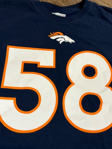 NFL Denver Broncos Von Miller #58 Crew Neck Men Tee Short Sleeve Navy Size 2XL - Picture 4 of 8