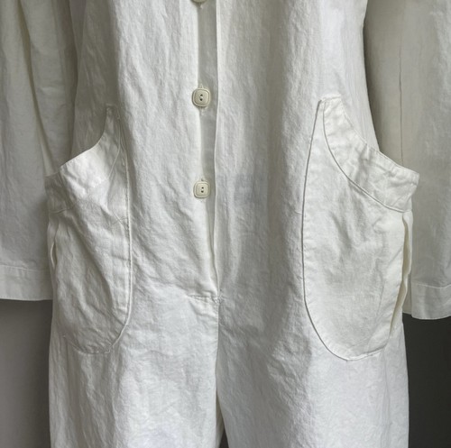 Vintage 1980’s White Cotton Jumpsuit w/ pockets Italy Size Medium - Picture 3 of 7