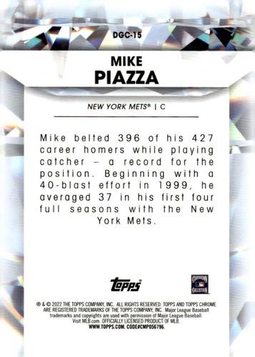 2022 Topps Chrome Update #DGC-15 Mike Piazza Diamond Greats Die Cuts - Picture 2 of 2