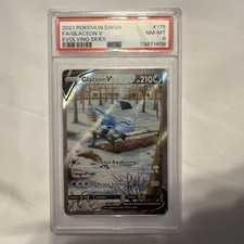 PSA 8 2021 Pokemon SWSH Evolving Skies Glaceon V Alternate Art #175