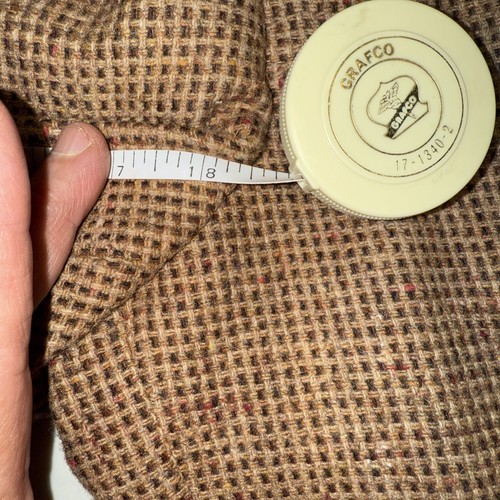 Blazer deportivo Kenny Rogers marrón tweed círculo S ~ parche en el codo de gamuza 42L hecho en EE. UU. - Imagen 16 de 24