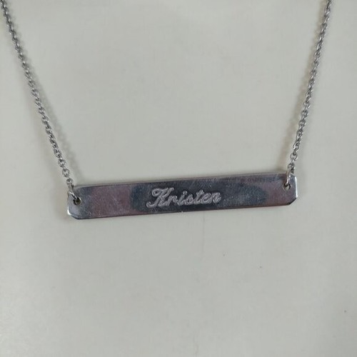 925 STERLING SILVER Bar Necklace "KRISTEN" Altitude Coordinates Handmade Jewelry - Picture 5 of 8