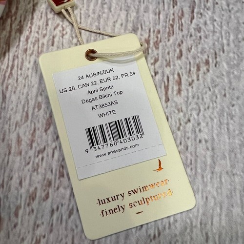 NUEVO Top de bikini Artesands April Spritz Degas con aros TALLA 20 blanco - Imagen 4 de 5