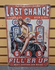 Pinup Girl Motorcycle vintage metal sign Retro Man Cave Wall Decor Item #N-05