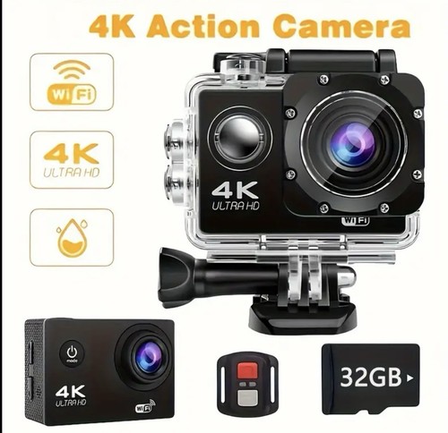 4K Action Camera Waterproof Ultra Hd Dv 32 Gb Memory Card Remote Control Mount - Picture 2 of 8
