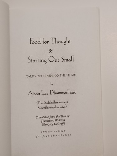 Food for Thought by Ajaan Lee Dhammadharo - Revised Ed. - Foto 4 di 8
