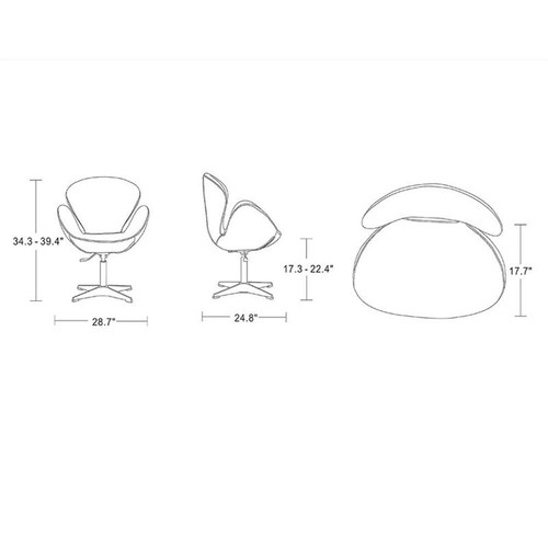 Manhattan Comfort Raspberry Fabric Height Adjustable Chair in Red - Picture 7 of 7