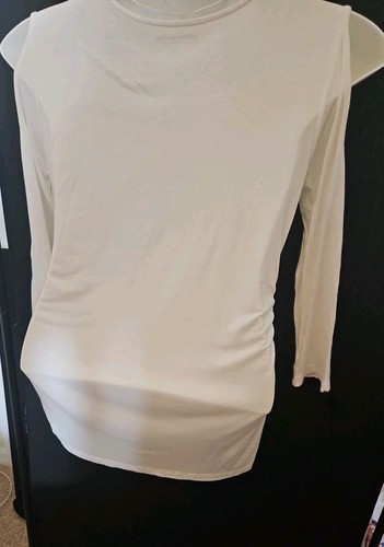 Blusa Top Marfil Suave Envolventes Bordada Hombro Frío Talla Grande Nueva  - Imagen 12 de 14