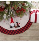 Gnome Black Lab Dog Red Christmas Tree Skirt NEW Embroidery Embroidered 