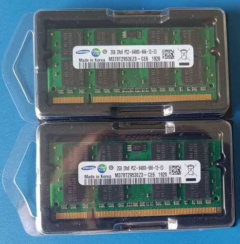Samsung 4GB 2x 2GB DDR2 800MHz PC2-6400S SODIMM Laptop PC PORTATILE Memoria RAM - Foto 9 di 12