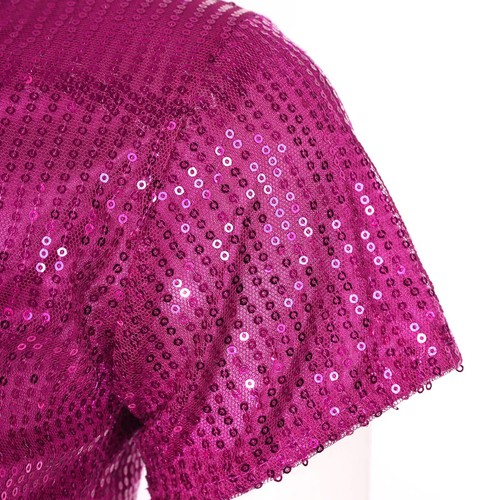 Womens Belly Dance Top Sequins Beads Tassel Off Shoulder Long Sleeve Crop Top - Picture 91 of 92
