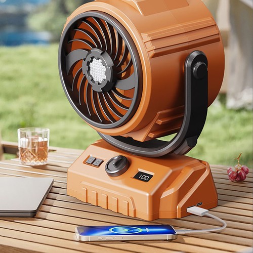 Portable Camping Fan with LED Light Outdoor Rechargeable Tent Fan Air Cooling 5W - Picture 9 of 11