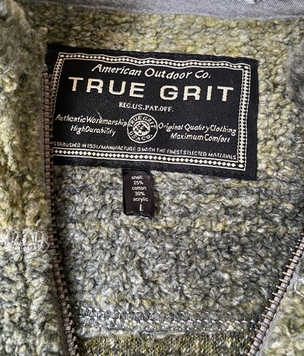 True Grit American Outdoor Co. Pullover Men’s L Green Fleece 1/4 Zip Sherpa - Picture 4 of 10
