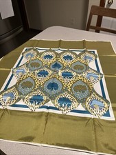 Vintage 60s Groovy Abstract Mid-Century Acetate Japan 30" Square Scarf