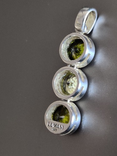 Designer Enrico Lumani Pendant Peridot Sterling Silver 925 Kinetic Bubbles - Picture 14 of 18