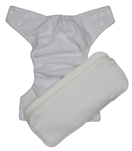 SEE DIAPERS ONE SIZE BABY CLOTH DIAPER WITH 2 INSERTS - MICROFLEECE INNER - NEW - Picture 2 of 3