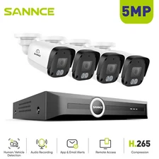 SANNCE 8CH 6MP NVR 5MP POE Security IP Camera System Audio Recording Ourdoor AI