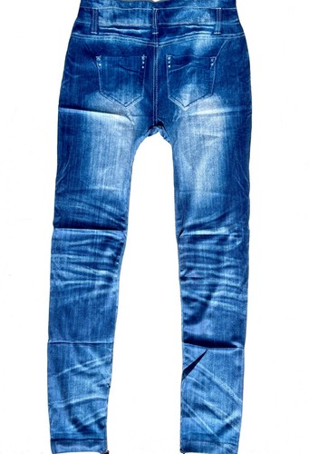 Women Stretchy Denim Jegging Jeans High Waist Tummy Control Pencil Pants Blue - Picture 3 of 12