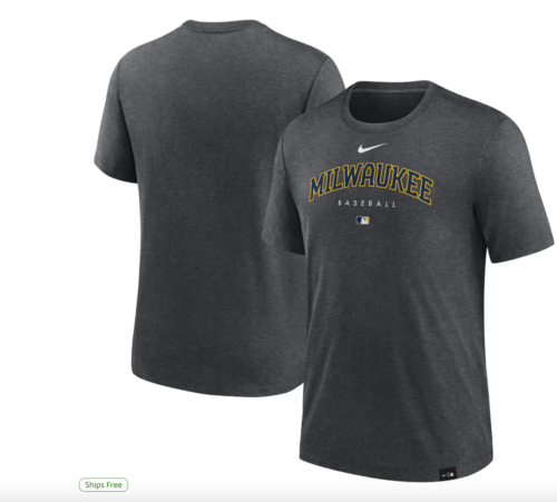 NEW Men's Milwaukee Brewers Nike Authentic Collection Performance T-Shirt