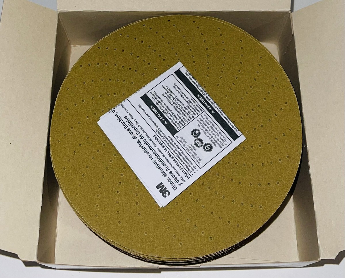 50 Pcs 3M P180 Grit Clean 6 Sanding Disc 55507 Hookit SandPaper 236U Pack Gold