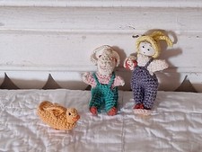 Vintage Amigurumi Miniature Japanese Crochet Stuffed BUNNY,DUCK,CHILD Ornaments