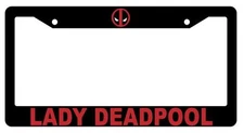 Black Lady Deadpool (DESIGN 1) License Plate Frame Auto Accessory Deadpool
