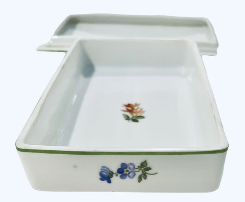 Wien Austrian Augarten Porcelain Trinket Box Hand Painted Floral 5.25” L As Is - Picture 6 of 12